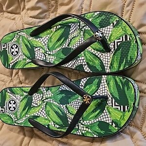 Tory Burch, flip flop wedges. Size 10